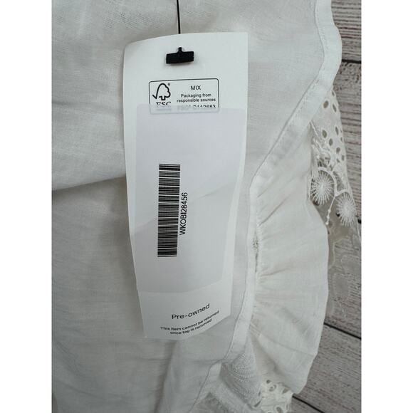 Kobi Halperin Eyelet Crochet Embroidered Midi Dress Womens Small White Tie Back - Picture 14 of 14